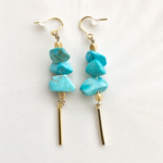 【sale】ターコイズ×ゴールドバー♡夏のピアス