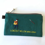 刺繍 ミニフラットポーチ  ゴッホ