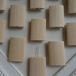 【4個】 19×28mm ホワイト ウッド 大ぶり ビーズ