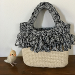 ☆SALE☆  麻紐×Hoooked Zpagetti  フリル籠バッグ