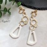 レトロデザインゴールド 大ぶりピアス/大ぶりイヤリング 