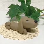 ［値下げしました］ころころ犬 ダックスフント② 粘土細工の置物［インテリア 飾り］ 
