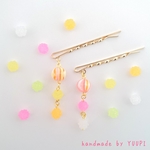 こんぺいとうと手まり飴のかんざし風ヘアピン