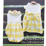 2018新作/アレンジOK♥大きめブロックチェックの切替ワンピ＆バルーンタンク