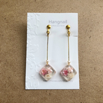 揺れるかすみ草ピアス、イヤリング