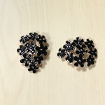 GOLD BLACK FLOWER CABOCHONS PARTS