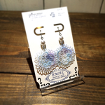 【SWAROVSKI】6月誕生石パール＆紫陽花色（青紫MIX）レースのピアス(312)