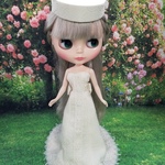 リカちゃん、ネオブライスサイズ　ウェディングドレス　着物生地