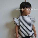 １点のみ♡　ボーダー×フリル　女の子　カットソー　小さめ80サイズ目安　