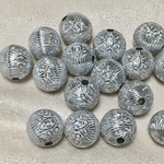 18個（！）銀色 ボールビーズ 1.2センチ アクセサリーパーツ シルバー