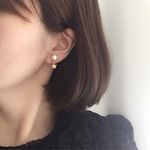 〔キラリ〕スターとコットンパールピアス〔8ｍｍパール〕