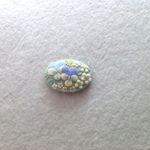 リネンと羊毛のビオラと小花刺繍のヘアゴム or ブローチオーバル型
