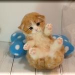 羊毛フェルト　猫　スコティッシュフォールドの赤ちゃん　子猫　ねこ　ネコ　