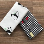 ギンガムチェック×パンダ よだれカバー