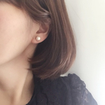 〔シンプル〕コットンパールスタッドピアス〔8mm〕