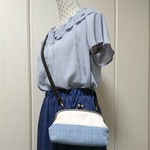親子がまぐちショルダーポシェット【水色】