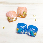 水面シェル 親指のみ2枚set ペディキュア   親指 フットネイル