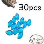 【数量限定】（30個）リーフ型チェコビーズ（アクアマリン）