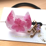 紫陽花ねこちやんヘアゴム
