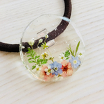 花畑なヘアゴム パステルカラー 水色