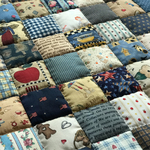 パッチワークマット＊カントリー＊48×48＊blue＊apple