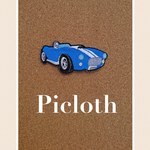 大きなブルーのスポーツカーのワッペン