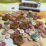 【300円SALE】フラワー チェック ボタンmixセット t136