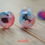 自分だけの空を~空ピアス(朝焼け)　樹脂変更可