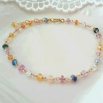 パステルカラーサファイアのブレスレット☆14kgf
