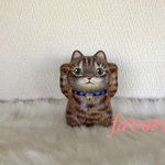 再販【縁起物】招き猫の貯金箱(キジトラ猫)