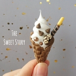 ソフトクリーム(ドーナツ / チョコチップ)＊バニラ)☆イヤホンジャックピアス / ストラップ