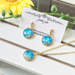 小さな海  /ピアス&ネックレスセット