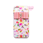 ♡名入れ可♡iPhone XR/iPhoneXS/iPhoneX/iPhone X/iPhone8/iPhone8Plus/iPhone7/iPhoneSE ピンクフラワーシャワー×リボン