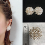 大きいパールピアス   つぶつぶパール