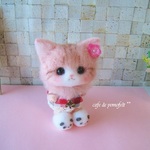 arisa様専用ページです　☆　桜色トラ猫ちゃん　シャンシャンスリッパ　 お花イヤーカフ  ペンダント付きセット