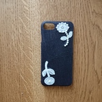 *受注製作*ミナペルホネン*bonheur ネイビー×ホワイト*mina perhonen*iPhoneケース*iPhoneカバー*スマホケース*スマホカバー