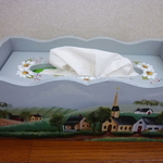 ●トールペイント●K様リクエスト品、風景画のティッシュボックス