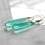送料無料14kgf*Quartz drop pierced earring / earring GRN
