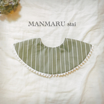 【 MANMARU stai 】5重ガーゼがふわふわ＊ポンポン付きラウンドスタイ