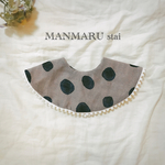【 MANMARU stai 】5重ガーゼがふわふわ＊ポンポン付きラウンドスタイ