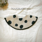 【 MANMARU stai 】5重ガーゼがふわふわ＊ポンポン付きラウンドスタイ