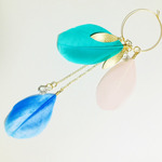 Colorful Feathersフープピアス（K14GF)