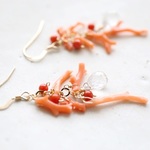 (14kgf)coralpink crystal pierce [kgf0298] 