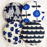 ＊  送料無料  北欧 ブルー系 コースター  4枚set  ＊