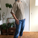 再販＊リネン100％Tシャツ型トップス