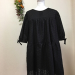 ブラック綿刺繍レースのチュニック