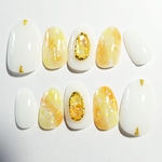Druzy Nail Yellow×Orange