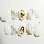 Druzy Nail Black×White