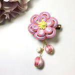 《ピンク》ぷっくりお花のクリップ★つまみ細工☆髪飾り☆浴衣☆着物
