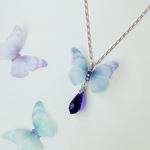 【再販】chiffon butterfly(DB)ロングネックレス